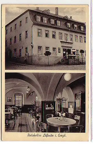34201 Mehrbild-Ak Ratskeller Lößnitz im Erzgebirge 1940