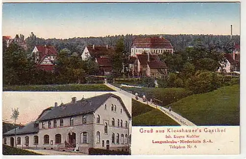 34187 Ak Gruß aus Langenleuba Niederhain Gasthof um1920