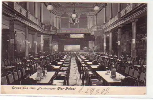 34182 Ak Gruss aus dem Hamburger Bier-Palast 1909