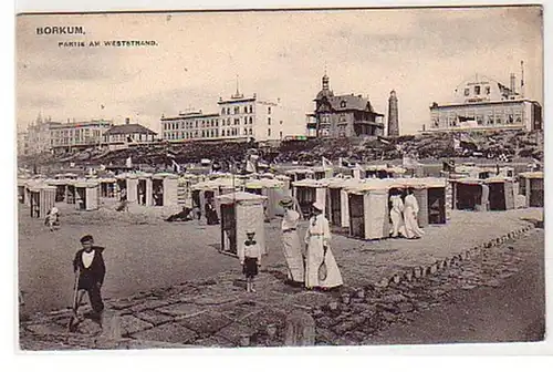 34180 Ak Borkum Partie à la plage ouest vers 1910