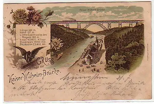34165 Ak Gruss von der Kaiser Wilhelm Brücke 1901