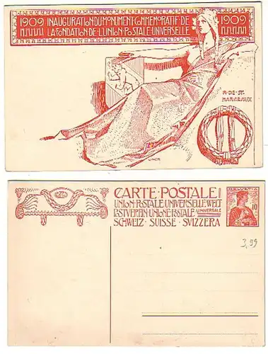 34158 Ganzsachen Ak Schweiz Postverein Union Post. 1909