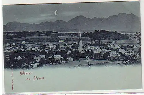 34103 Mondscheinkarte Gruss aus Prien um 1900