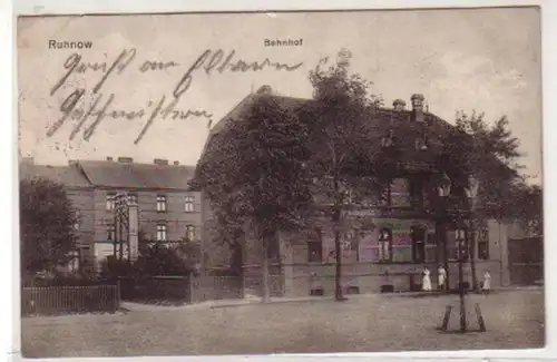 34097 Feldpost Ak Ruhnow Pommern Gare 1915
