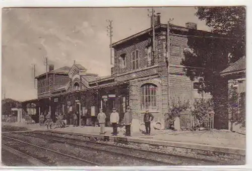 34096 Feldpost Ak Bohain France Gare ferroviaire 1917