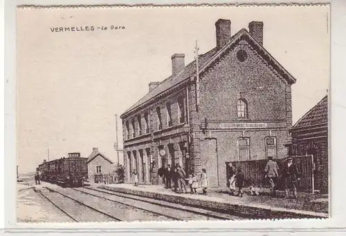 34094 Ak Vermelles France La Gare Bahnhof um 1915