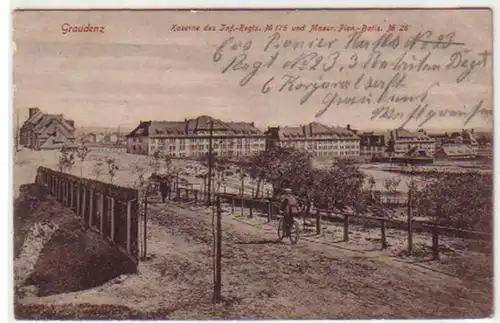 34092 Feldpost Ak Graudenz Kaserne 1915