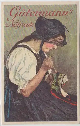 34083 Reklame Ak Gütermann's Nähseide um 1930