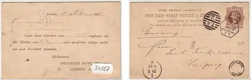 34057 Carnet postal Royaume-Uni 1881