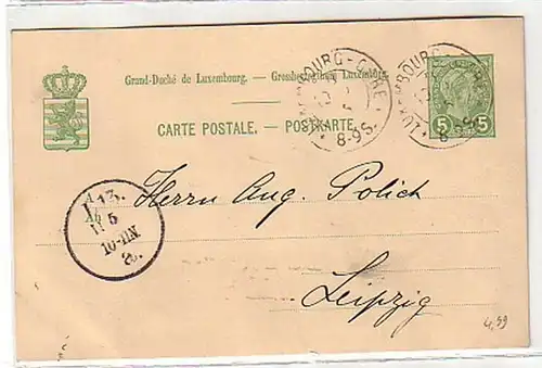 34024 Carte postale Luxembourg 5 cent. 1895