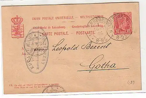 34023 Ganzsachen Postkarte Luxemburg 10 Cent. 1896