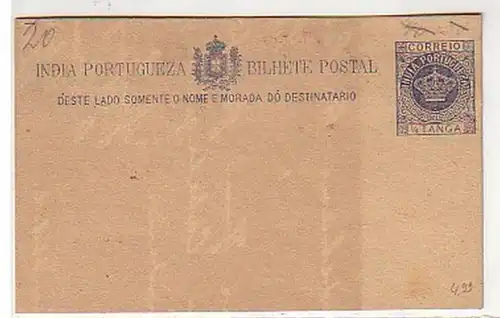 34009 1/4 Tanga Ganzsache Portugiesisch Indien um 1900