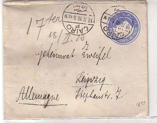 34005 Ganzsachenbrief von Ägypten nach Leipzig 1910