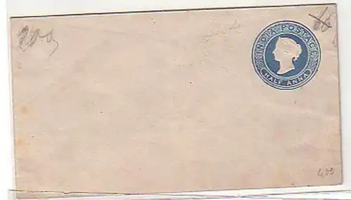 34004 1/2 Anna Ganzsache Britisch Indien um 1900
