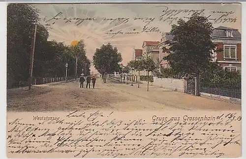 33999 Ak Gruß aus Grossenhain Weststrasse 1903