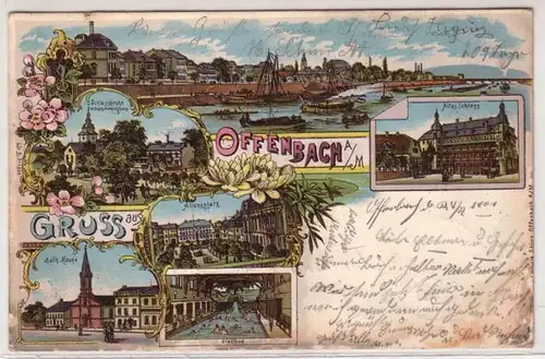 33961 Ak Lithographie Gruß aus Offenbach am Main 1901