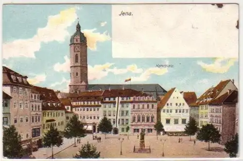 33951 Ak Jena Marktplatz um 1910