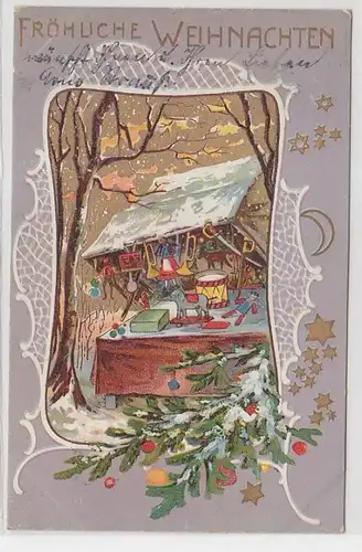 33902 Weihnachts Ak mit Spielzeug Verkaufsstand 1902