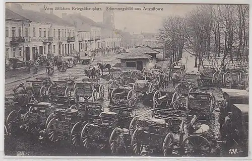 33898 Ak De la scène de guerre orientale. Image d'ambiance d Augustovo 1915
