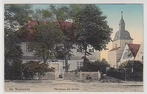 33884 Feldpost Ak Gr. Wusterwitz Pfarrhaus Eglise 1915