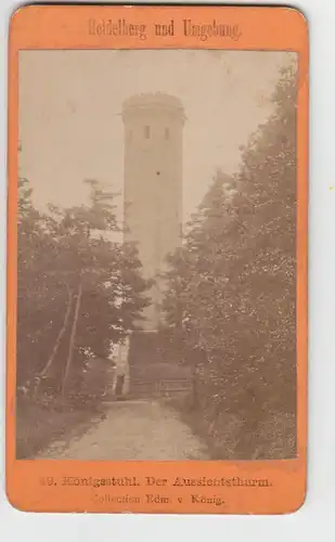 33872 Original Cabinet Photo Heidelberg Königstuhl de la tour de vision autour de 1880