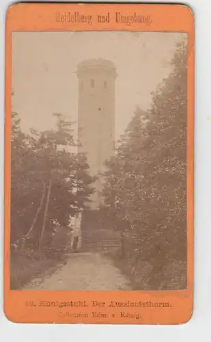 33872 Original Kabinett Foto Heidelberg Königstuhl der Aussichtsturm um 1880