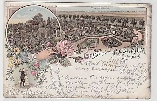 33855 Ak Lithographie Gruß aus Leimbach Rosarium 1896