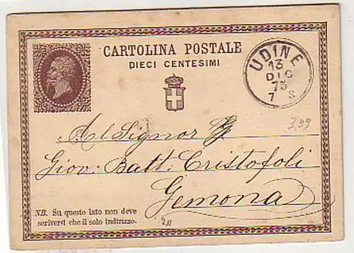 33847 Ganzsache Italien Stempel Udine 1875