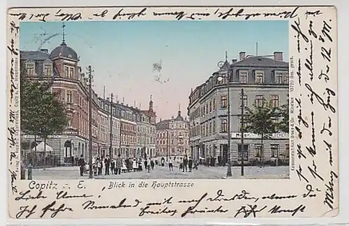 33844 Ak Copitz a.E. Blick in die Hauptstraße 1904