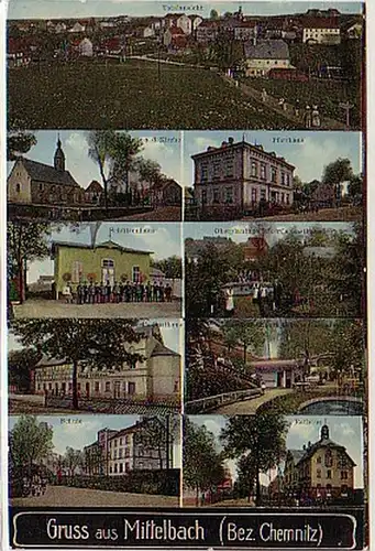 33837 Ak Gruß aus Mittelbach (Bez. Chemnitz) 1914
