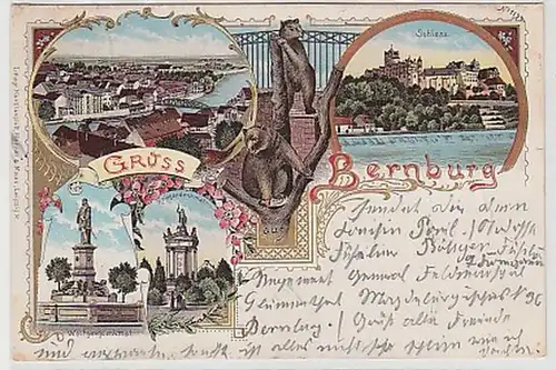 33831 Ak Lithographie Gruss aus Bernburg 1903