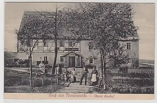 33815 Ak Salutation de Fürstenwalde Auberge supérieure vers 1910