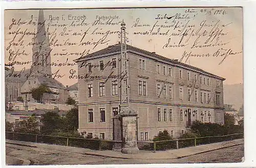 33797 Ak Aue im Erzgebirge Fachschule 1906