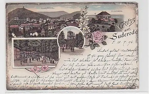 33776 Ak Lithographie Gruß aus Suderode 1896