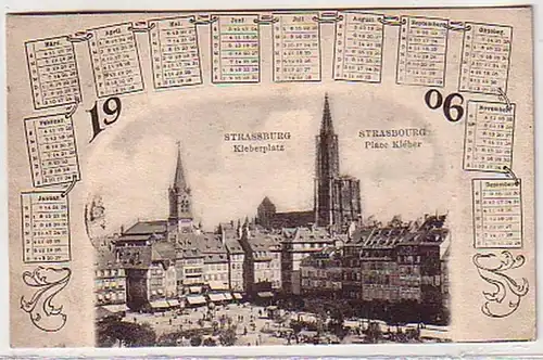 33764 Kalender Ak Strassburg Kleberplatz 1906