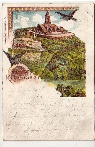 33763 Ak Lithographie Gruss du Kyffhausen 1900