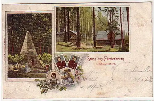 33752 Ak Gruss aus Fürstenbrunn bei Schwarzenberg 1900