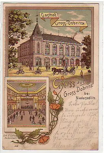 33709 Ak Lithographie Gruß aus Gross Dobritz 1902