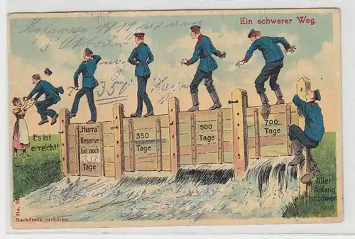 33683 Militär Ak Reserve "Ein schwerer Weg" 1910