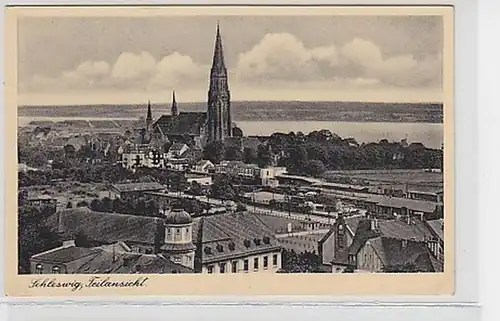 33662 Ak Schleswig Teilansicht mit Kirche 1941