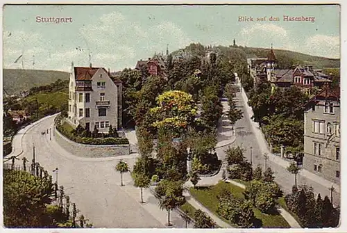 33658 Ak Stuttgart Blick auf den Hasenberg 1909