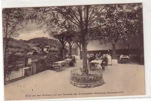 33629 Ak Terrasse de la salle grecque du vin Neckaremünd 1915