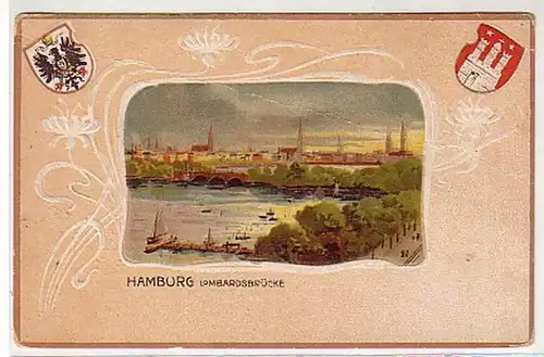 33481 Präge Ak Hamburg Lombardsbrücke um 1910