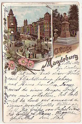 33449 Ak Lithographie Gruss aus Magdeburg 1901