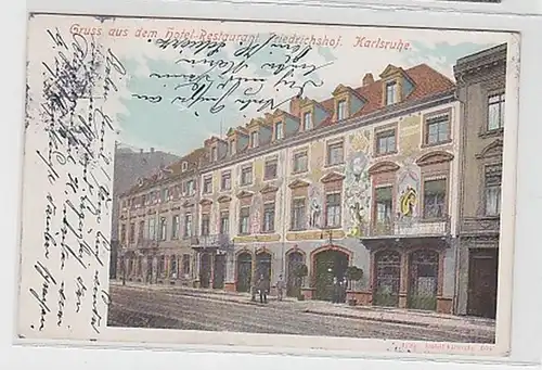 33440 Ak Gruß aus Hotel Friedrichshof Karlsruhe 1903