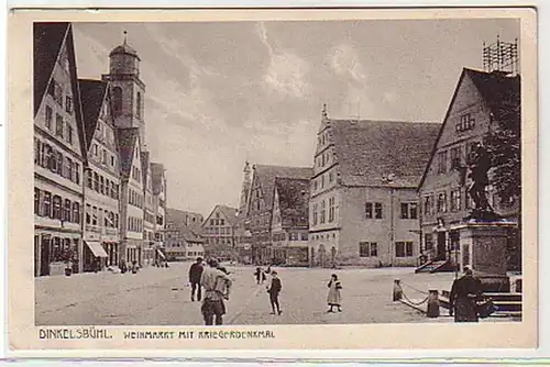 33436 Ak Dinkelsbühl Marché du vin avec monument guerrier 1925