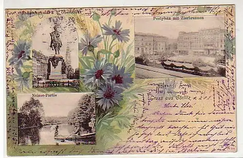 33415 Blumen Ak Gruss aus Görlitz 1902