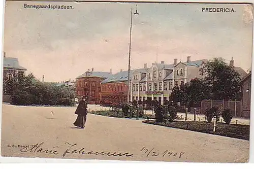 33387 Ak Fredericia Dänemark Banegaardspladsen 1908