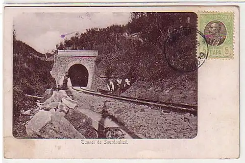 33366 Photo Ak Tunnel de Sourdolize en Serbie 1909