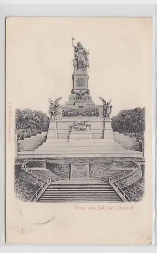 33320 Präge Ak Gruß vom Niederwald Nationaldenkmal 1905